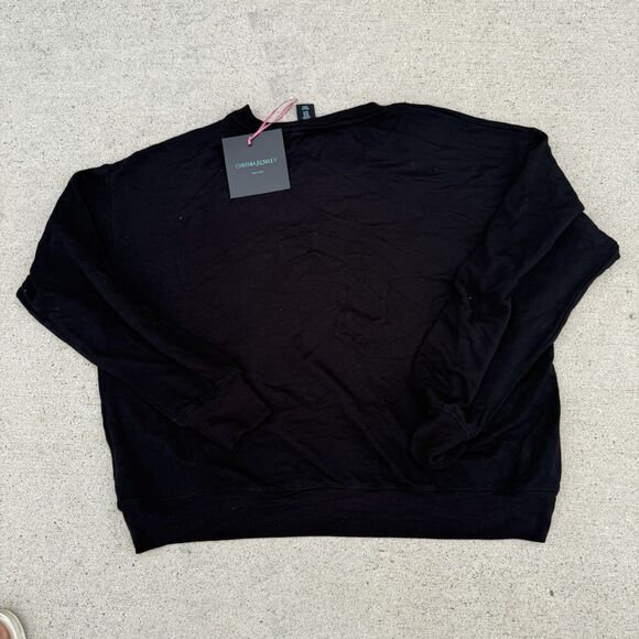 Cynthia Rowley Sweatshirt Womens Black Spooky Sequin Halloween NWT Medium - Picture 4 of 6